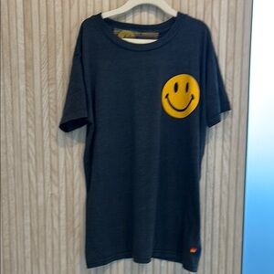 Gray T-Shirt with Yellow Smiley Face